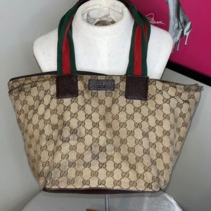 Authentic Gucci Sherry Line GG Canvas Tote